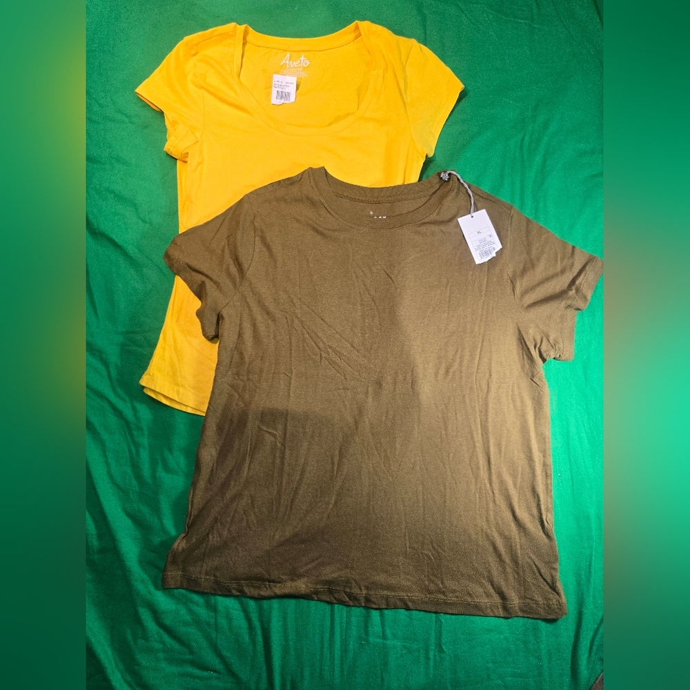 Women Short Sleeve Tee Shirts Bundle of Two New with Tags Aveto and A New Day